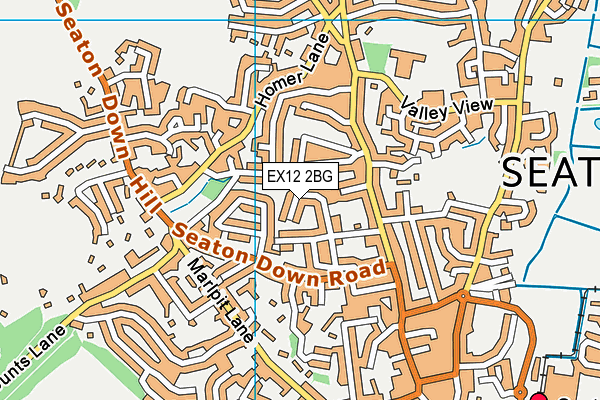 EX12 2BG map - OS VectorMap District (Ordnance Survey)