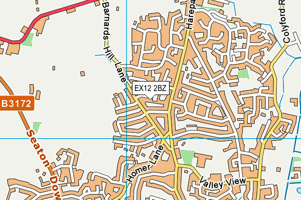 EX12 2BZ map - OS VectorMap District (Ordnance Survey)