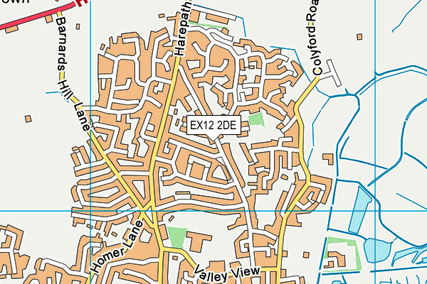 EX12 2DE map - OS VectorMap District (Ordnance Survey)