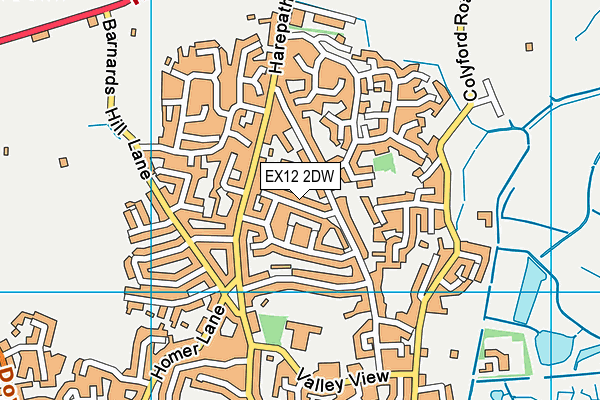 EX12 2DW map - OS VectorMap District (Ordnance Survey)