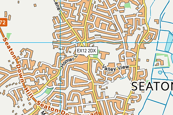 EX12 2DX map - OS VectorMap District (Ordnance Survey)