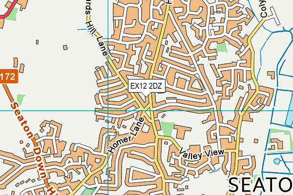 EX12 2DZ map - OS VectorMap District (Ordnance Survey)