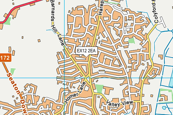 EX12 2EA map - OS VectorMap District (Ordnance Survey)