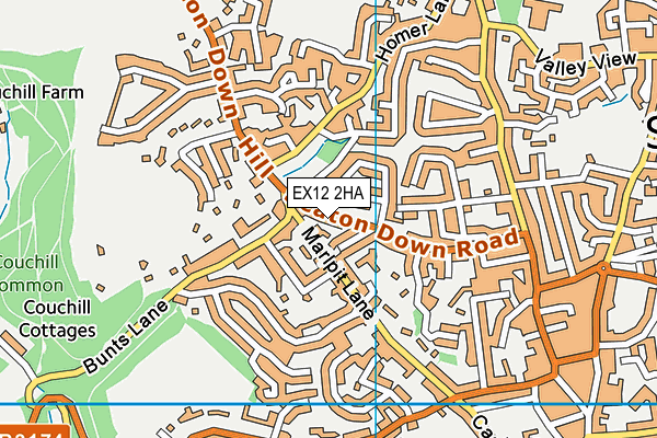 EX12 2HA map - OS VectorMap District (Ordnance Survey)
