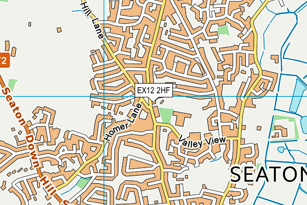 Seaton Primary School map (EX12 2HF) - OS VectorMap District (Ordnance Survey)
