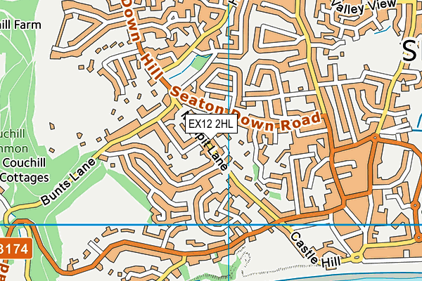 EX12 2HL map - OS VectorMap District (Ordnance Survey)
