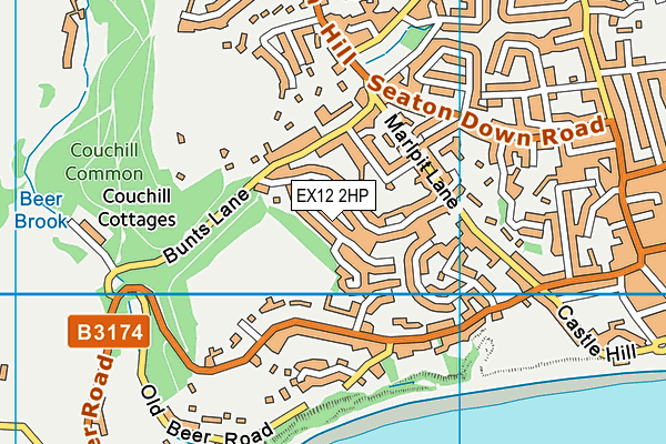 EX12 2HP map - OS VectorMap District (Ordnance Survey)