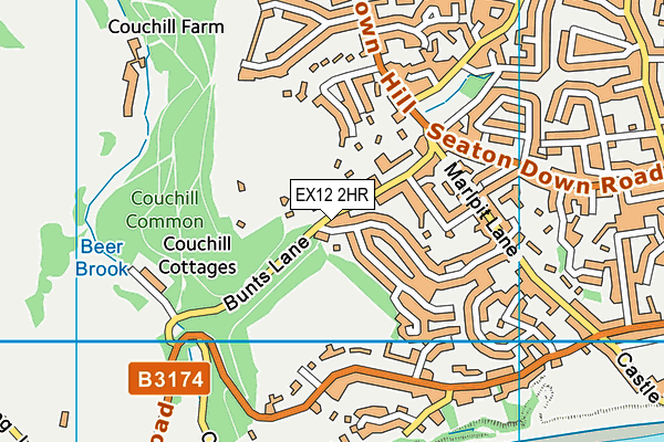 EX12 2HR map - OS VectorMap District (Ordnance Survey)