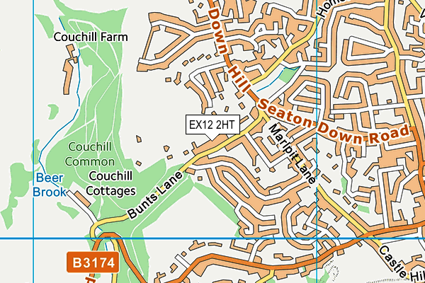 EX12 2HT map - OS VectorMap District (Ordnance Survey)