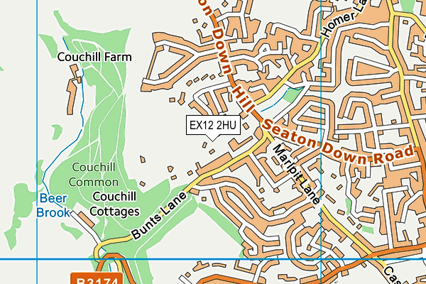 EX12 2HU map - OS VectorMap District (Ordnance Survey)