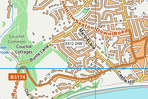 EX12 2HW map - OS VectorMap District (Ordnance Survey)