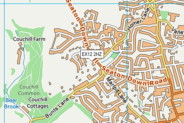 EX12 2HZ map - OS VectorMap District (Ordnance Survey)