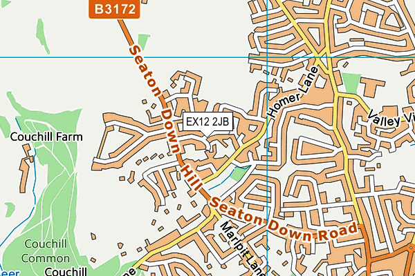 EX12 2JB map - OS VectorMap District (Ordnance Survey)