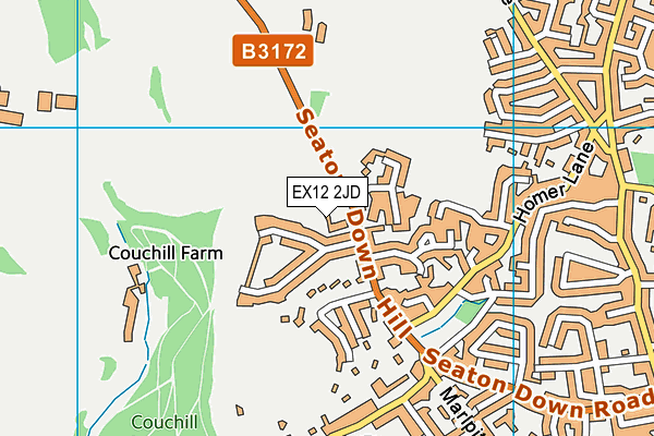 EX12 2JD map - OS VectorMap District (Ordnance Survey)