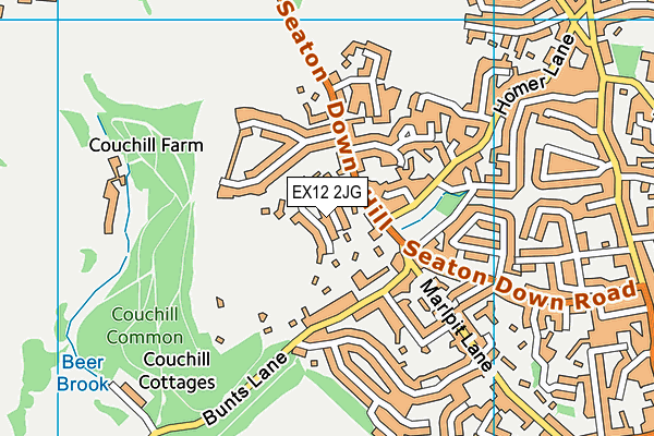 EX12 2JG map - OS VectorMap District (Ordnance Survey)