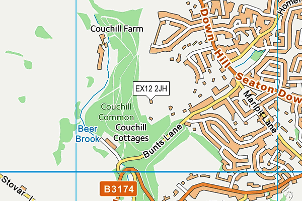 EX12 2JH map - OS VectorMap District (Ordnance Survey)