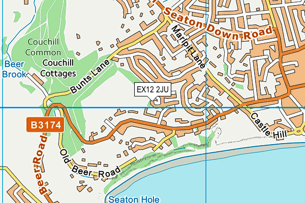 EX12 2JU map - OS VectorMap District (Ordnance Survey)