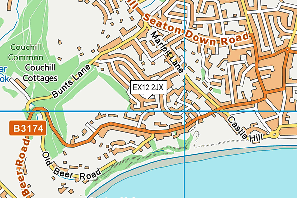 EX12 2JX map - OS VectorMap District (Ordnance Survey)