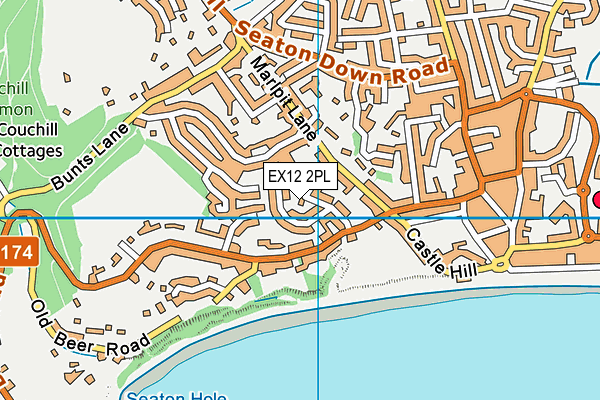 EX12 2PL map - OS VectorMap District (Ordnance Survey)