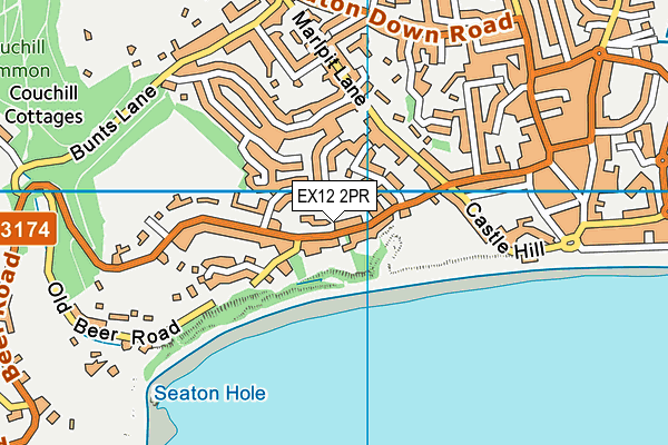EX12 2PR map - OS VectorMap District (Ordnance Survey)