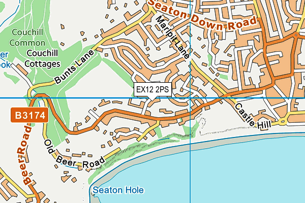 EX12 2PS map - OS VectorMap District (Ordnance Survey)