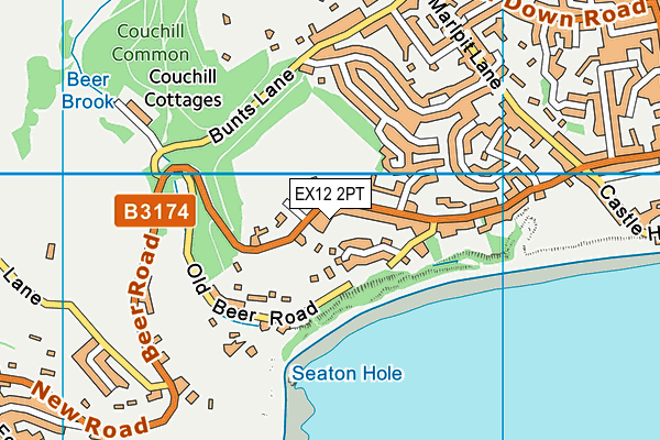 EX12 2PT map - OS VectorMap District (Ordnance Survey)