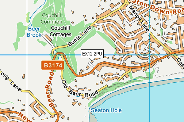 EX12 2PU map - OS VectorMap District (Ordnance Survey)