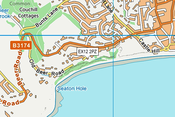 EX12 2PZ map - OS VectorMap District (Ordnance Survey)