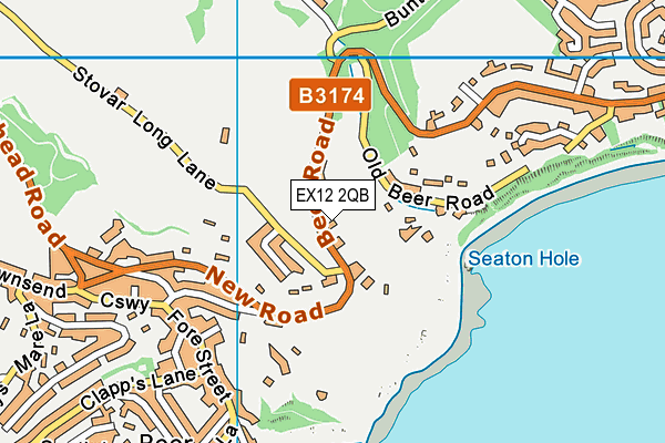 EX12 2QB map - OS VectorMap District (Ordnance Survey)