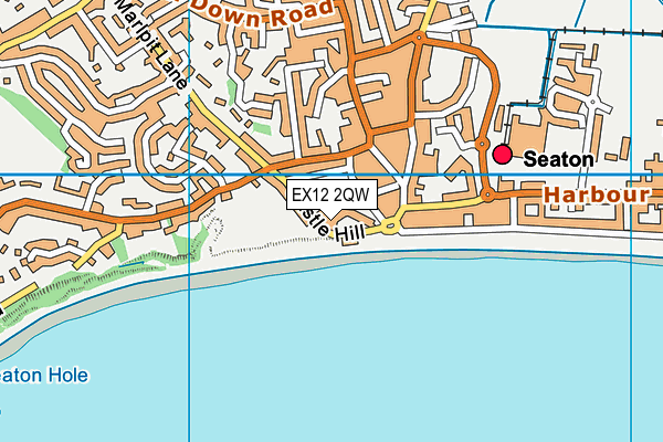 EX12 2QW map - OS VectorMap District (Ordnance Survey)