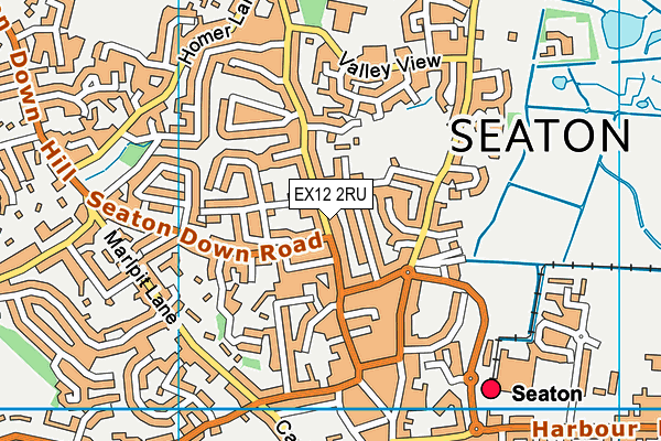 EX12 2RU map - OS VectorMap District (Ordnance Survey)