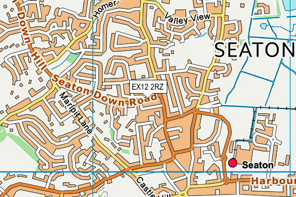 EX12 2RZ map - OS VectorMap District (Ordnance Survey)