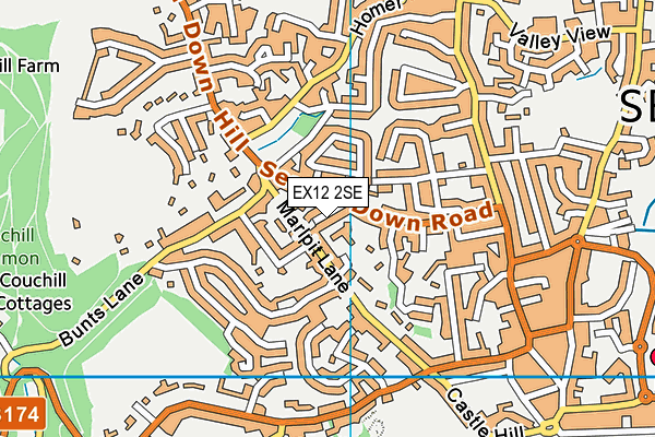 EX12 2SE map - OS VectorMap District (Ordnance Survey)