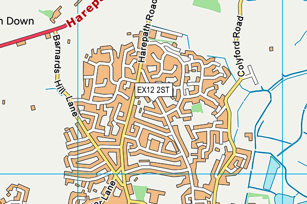 EX12 2ST map - OS VectorMap District (Ordnance Survey)