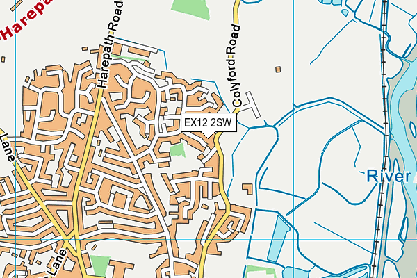 EX12 2SW map - OS VectorMap District (Ordnance Survey)
