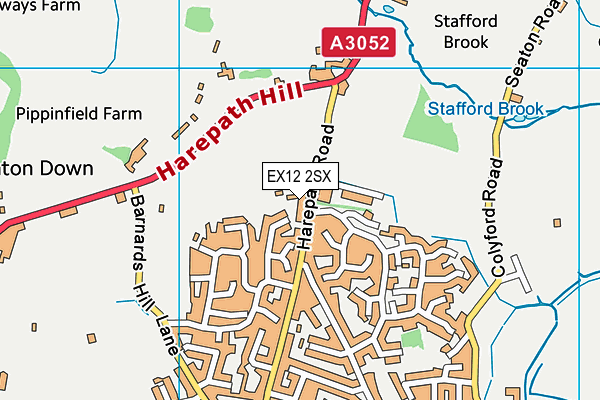 EX12 2SX map - OS VectorMap District (Ordnance Survey)