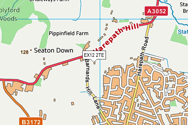 EX12 2TE map - OS VectorMap District (Ordnance Survey)