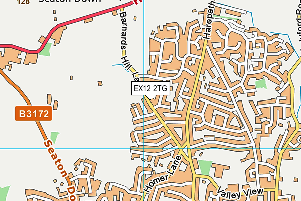 EX12 2TG map - OS VectorMap District (Ordnance Survey)