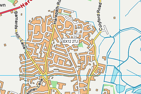 EX12 2TJ map - OS VectorMap District (Ordnance Survey)