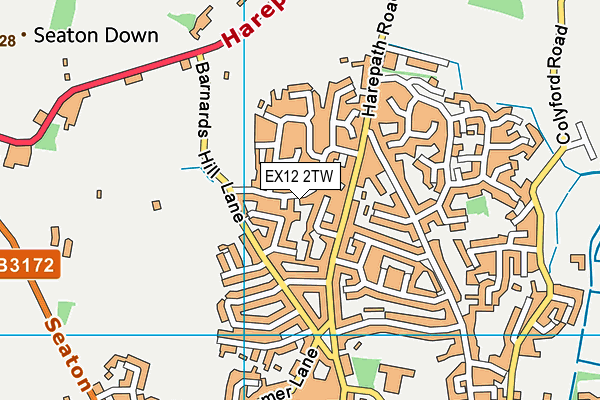 EX12 2TW map - OS VectorMap District (Ordnance Survey)