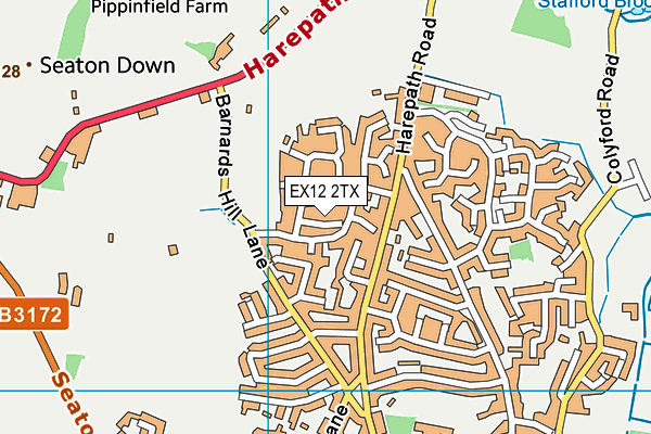 EX12 2TX map - OS VectorMap District (Ordnance Survey)