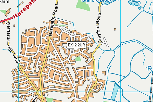 EX12 2UR map - OS VectorMap District (Ordnance Survey)