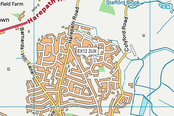 EX12 2UX map - OS VectorMap District (Ordnance Survey)