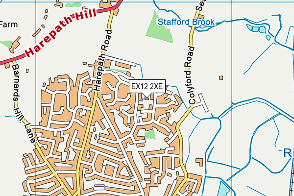 EX12 2XE map - OS VectorMap District (Ordnance Survey)