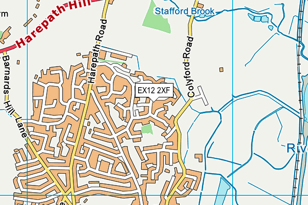 EX12 2XF map - OS VectorMap District (Ordnance Survey)