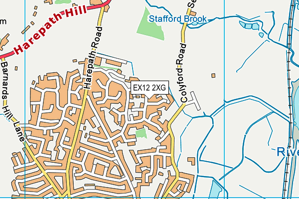 EX12 2XG map - OS VectorMap District (Ordnance Survey)