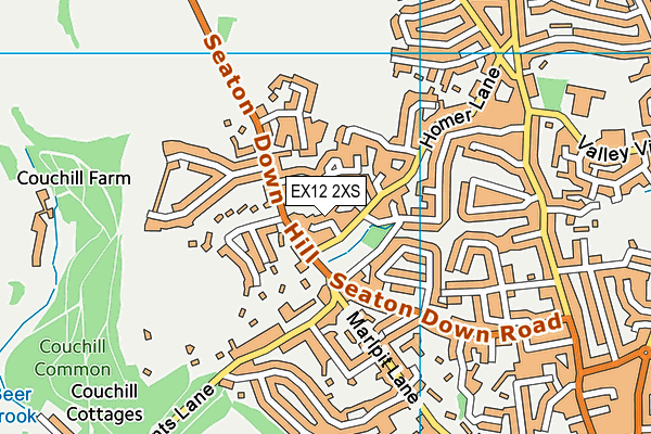 EX12 2XS map - OS VectorMap District (Ordnance Survey)