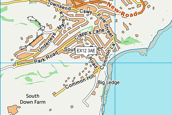 EX12 3AE map - OS VectorMap District (Ordnance Survey)