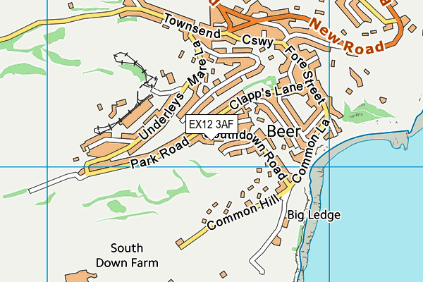 EX12 3AF map - OS VectorMap District (Ordnance Survey)
