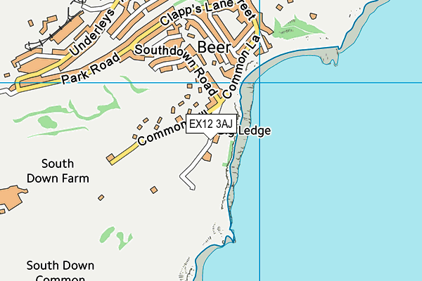 EX12 3AJ map - OS VectorMap District (Ordnance Survey)